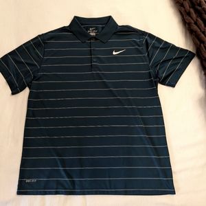Nike Blue and White Men's Golf Athletic Shirt